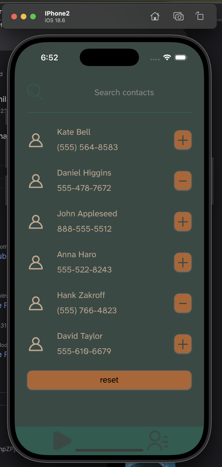 contacts list